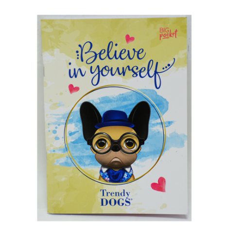 CUADERNO 17X22 TAPA FLEXIBLE ABROCHADO TRENDY DOGS X 48 HOJAS - Imagen 3